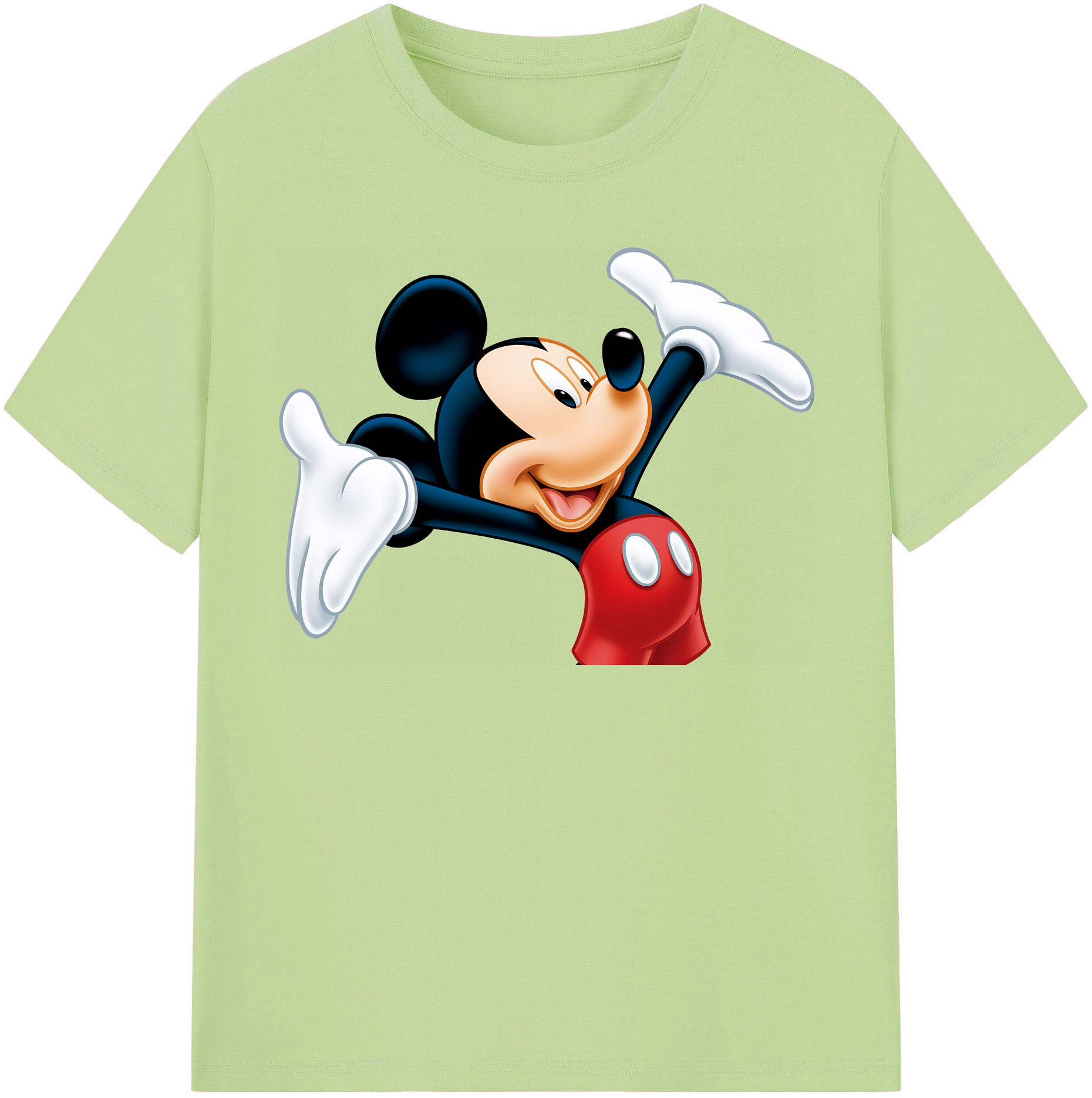 （画像用） ミッキーマウス Mickey Mouse 綿100％半袖Tシャツ（フロントプリント）